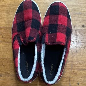 Old Navy Red and Black Plaid Sneakers